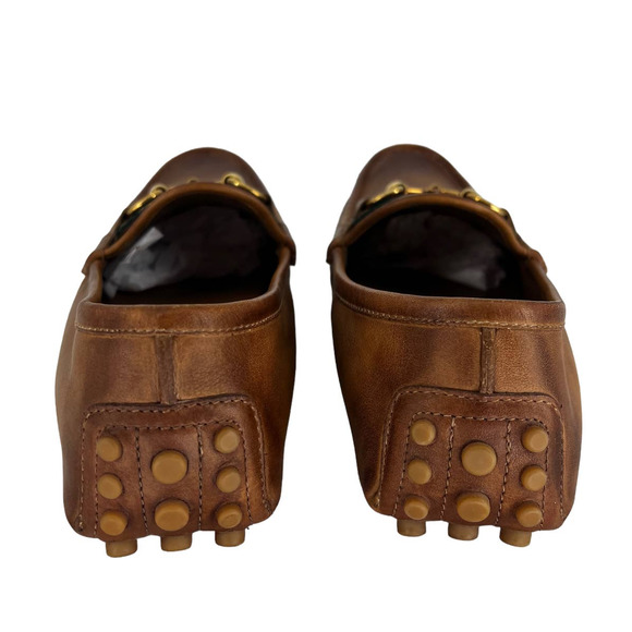 Gucci Web Horsebit Leather Driver Moccasins in Brown - Picture 11 of 16